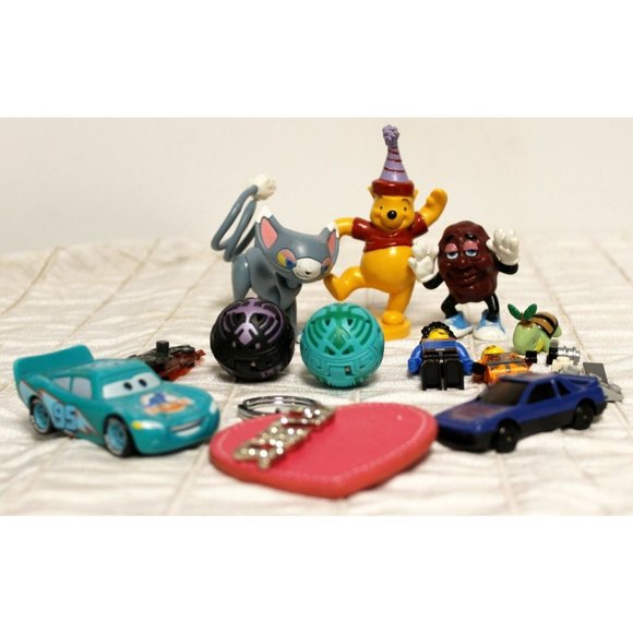 Miscellaneous Bag of Toys -12 Pooh Bear Lightning McQueen Light Saber Mr Raisin - Picture 2 of 12